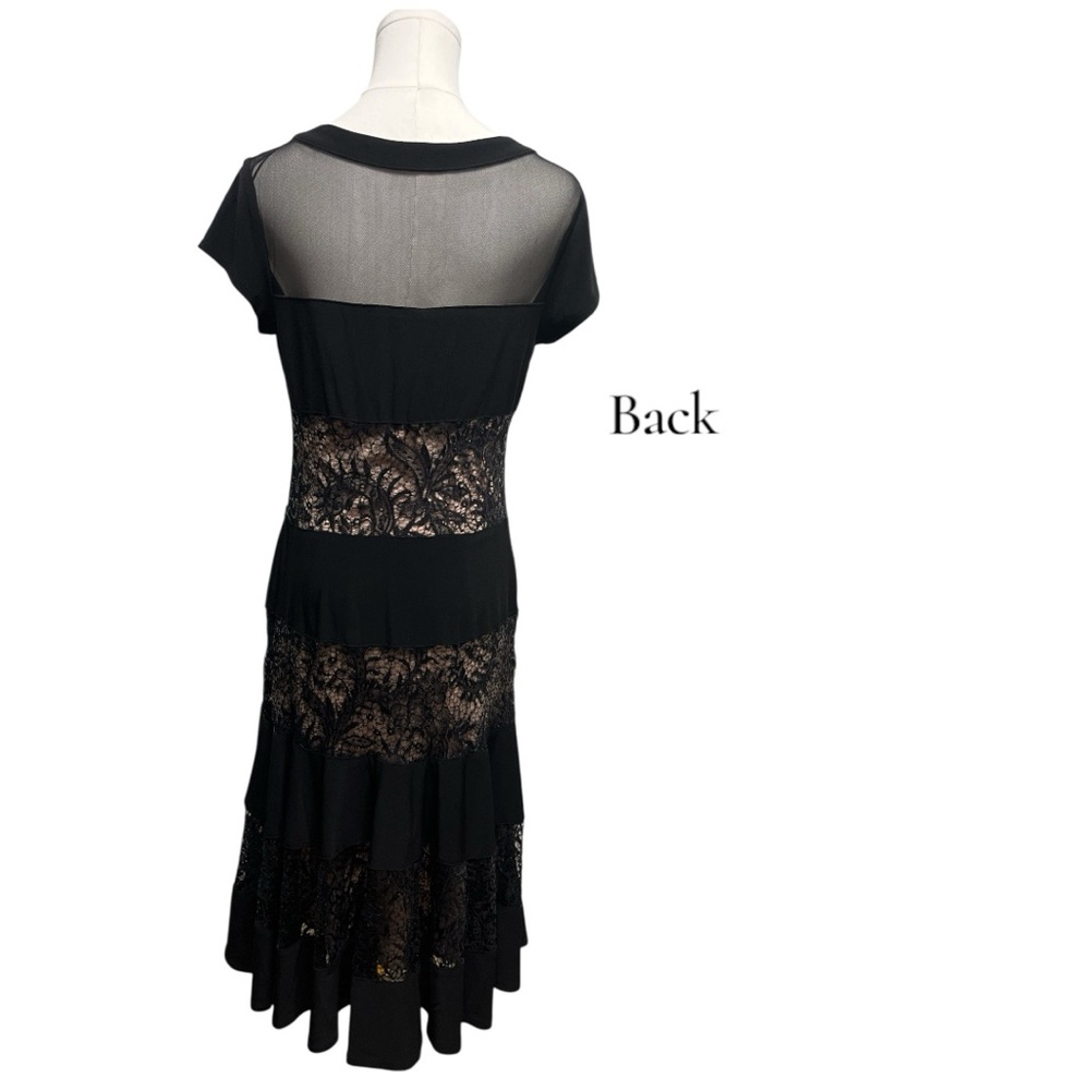 R&M Richards Black Lace Midi Dress Size 8 - Picture 3 of 11